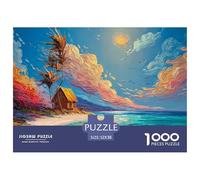A Painting of The Sea in Greece with White Walls 1000 Pieza Cartulina Premium Rompecabezas Premium Sea Beach Antiestrés Juguete De Cumpleaños Rompecabezas Regalos Para Familia Y Amigos 52x38cm/1000pcs