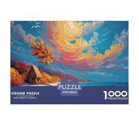 A Painting of The Sea in Greece with White Walls 1000 Piezas Cartulina Premium Rompecabezas Premium Sea Beach Antiestrés Juguete De Cumpleaños Rompecabezas Regalos Para Familia Y Amigos 38x26cm/1000pc