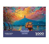 A Painting of West Lake 1000 Pieza Cartulina Premium Rompecabezas Premium Lake Scene Extremadamente Difícil Desafío Único Rompecabezas para Adultos Y Niños 70x50cm/1000pcs