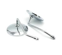 A Pair Chrome Motorcycle Scooter Mirrors Universal Motorbike Rear View Mirror 10mm Thread Round Oval Convex Mirrors,Espejo Moto Lateral