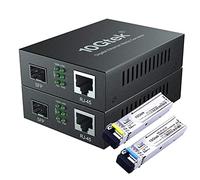 a Pair Gigabit Ethernet Media Converter, SFP Slot with a Pair Bidi SFP Module, Single-Mode Single LC Fiber, 1310/1550nm, up to 20km