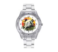 A Panda Smoking - Reloj de pulsera para hombre, de acero inoxidable, fácil de leer, para mujer