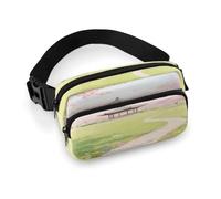 A Park with Cherry Blossoms in Full Bloom - Cangurera para mujer, impermeable, ajustable, riñonera, bolsa cruzada casual para correr, entrenamiento, senderismo, viajes