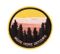 a Partir De La Salida del Sol De La Montaña Parche Bordado De Medianoche Hierro En Apliques Ronda Cosen En La Insignia De La Chaqueta De La Ropa Bolsa De Accesorios