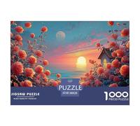 A Path Leading to The Sea Roses in Full Bloom 1000 Pieza Cartulina Premium Rompecabezas Premium Spring Landscape Extremadamente Difícil Juguete De Cumpleaños Rompecabezas Para Adultos Y Niños 38x26cm/