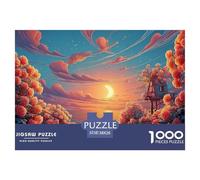 A Path Leading to The Sea Roses in Full Bloom 1000 Piezas Cartulina Extra Gruesa Rompecabezas Premium Sunset Antiestrés Juego Familiar Rompecabezas para Decoración del Hogar 38x26cm/1000pcs