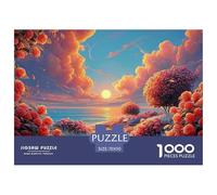 A Path Leading to The Sea Roses in Full Bloom 1000 Piezas Cartulina Premium Rompecabezas DIY Sunset Antiestrés Juego Familiar Rompecabezas para Adultos Y Niños 70x50cm/1000pcs