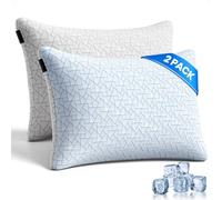 A-Pce 2 Almohadas de Espuma Viscoelástica Triturada para Todo Tipo de Durmientes, Almohada Ajustable para Quienes Duermen de Lado con Funda Extraíble, 66x51cm