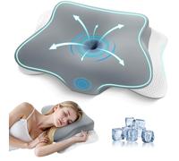 A-Pce Almohada Cervicales y Cuello Viscoelastica, 66x39x10/13cm, Gris