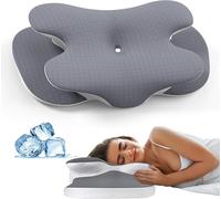 A-Pce Almohada de Espuma Viscoelástica de Tamaño Estándar, Almohada Cervical Ortopédica Ergonómica, Almohada Refrescante con Funda Extraíble para Quienes Duermen de Lado, Boca Arriba O Boca Abajo