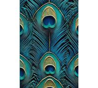 A Peacock-Inspired Journal: A Vibrant Peacock Feather Notebook with Realistic Detail, Indigo Blue, and Metallic Green Elegance