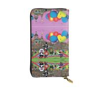 A PetrifyingParade - Cartera larga de piel con estampado para mujer, a la moda, con múltiples ranuras para tarjetas, bolsillo para monedas, color negro, talla única