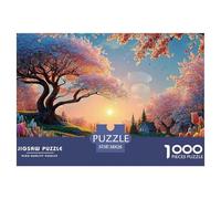 A Picturesque Spring Landscape with Blooming Cherry Tree 1000 Pieza Cartulina Premium Rompecabezas Premium Spring Landscape Antiestrés Juguete De Cumpleaños Rompecabezas Para Decoración Del Hogar 38x2