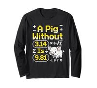 A Pig Without 3.14 Is 9.81 Física matemática Manga Larga