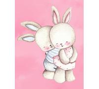 A pink notebook with a picture of rabbits hugging each other.: Valentine's Day gifts for girls Boyfriend or teenager College of Administrative Organization, 100 pages, 8.5x11 inches