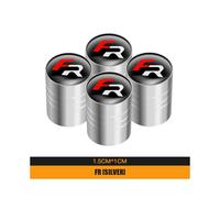 (A Plata para FR) 4 tapas de válvula de aluminio para neumáticos de coche para Seat León Cupra Ibiza