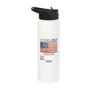 A Pledge A Day Keep The Commies Away Camisa de la bandera estadounidense Stainless Steel Insulated Water Bottle