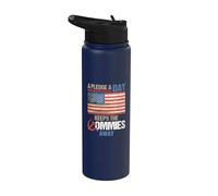 A Pledge A Day Keep The Commies Away Camisa de la bandera estadounidense Stainless Steel Insulated Water Bottle