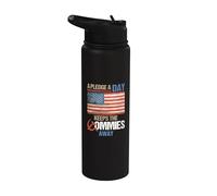 A Pledge A Day Keep The Commies Away Camisa de la bandera estadounidense Stainless Steel Insulated Water Bottle