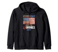 A Pledge A Day Keep The Commies Away Camisa de la Bandera Estadounidense Sudadera con Capucha