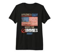 A Pledge A Day Keeps The Commies Away American Flag America Camiseta Premium