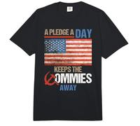 A Pledge A Day Keeps The Commies Away American Flag America Comfort Colors Adult Heavyweight T-Shirt