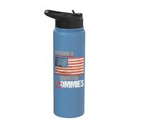 A Pledge A Day Keeps The Commies Away American Flag America Stainless Steel Insulated Water Bottle