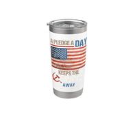 A Pledge A Day Keeps The Commies Away American Flag America Vaso térmico de acero inoxidable de doble pared