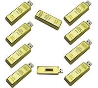 A Plus+ 10 Piezas Metal Memoria USB de 32GB Flash Memory Stick Barra de oro
