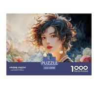 A Portrait of An Elegant Woman 1000 Pcs Ökopapier Puzzle Elegant Woman Lebendige Bilder Kreatives Spiel Puzzles Als Geburtstagsgeschenke 52x38cm/1000pcs
