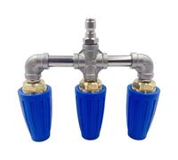 a presión de triple boquilla, boquilla giratoria de turbina de 4000 PSI con conector rápido de 1/4 pulgadas, accesorio de limpieza de acero inoxidable de latón para cubierta, piso, ventana