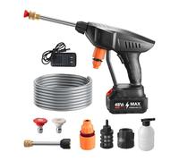 a Presión Eléctrica con Manguera de 5 m Recargable | Máquina de Limpieza para Coche para Hogar, Jardín, Patio, Terraza, Valla, Vehículo, Bicicleta, Barbacoa