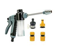 a Presión Portátil - Pulverizador ajustable de rosca para limpieza - Rociador de plantas y conector de manguera de jardín - para Riego y Lavado de Exteriores, Patio, Coche y Hogar