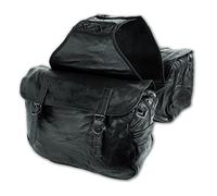 A-pro Alforja Cuero Suave de la Moto Custom Chopper Bobber Negro Saddle Bags