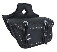 A-pro Alforja Piel Suave de la Moto Custom Chopper Bobber Negro