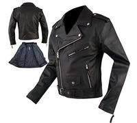 A-pro Custom Moto Leather Jacket Vintage RetroChaqueta Moto Piel Classic Negro L