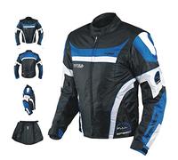A-pro Desmontable manga Chaqueta Tela Moto CE Protectores Chaleco Extraíble Azul 2XL