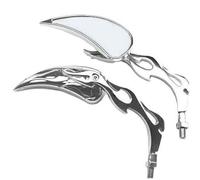 A-Pro Manillar Espejo par Motocicleta Custom M10 + M8 Adaptador Cromo Chrome DX + SX