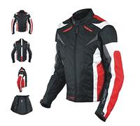 A-pro Señora Mujer Chaqueta cordura Moto manga desmontable Protección Rojo XS