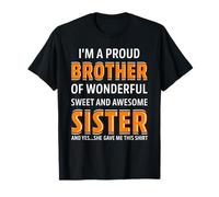 A Proud Brother of Wonderful Sweet Awesome Sister Christmas Camiseta