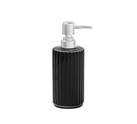 A Prueba de Fugas Dispensador de jabón cerámica con Borde Plateado for baño y Cocina, Ideal for lociones, aceites Esenciales jabones líquidos(Negro)