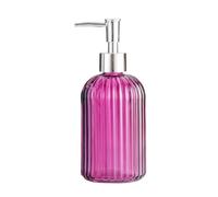 A Prueba de Fugas Dispensador de loción Empuje Redondo con Rayas Verticales 400 ml, dispensador jabón for baño, Color Rosa, Disponible for hoteles, cocinas y baños