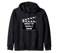 A Punto de Hacer una Escena Película Slate Film Clapper Sarcasmo Divertido Sudadera con Capucha