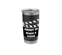 A punto de hacer una escena Película Slate Film Clapper Sarcasmo divertido Vaso térmico de acero inoxidable de doble pared