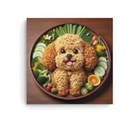 A Puppy Made of Multi-colored Instant Noodles Living Room Wall Art 12x12inch (30x30cm)