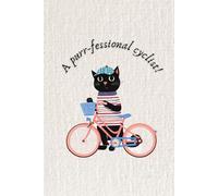 A Purr-fessional Cyclist Notebook - Cute Black Cat on Bicycle | 6×9″ Hardcover Journal, 120 Lined Pages | Funny Gift for Cat & Cycling Lovers
