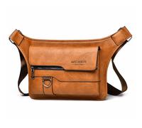 A-QMZL Bolso Hombre Bolso Bandolera Hombre Bolsos de PU Piel mano Bolso Bandoleras Impermeable Retro Negocios Casual Mensajero Cuero Mariconeras Hombres Man Bag (Marrón claro1)