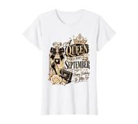 A Queen Was Born in September Happy Birthday to Me Camiseta