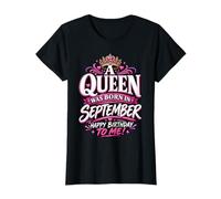 A Queen Was Born in September Happy Birthday to Me Camiseta