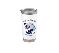 A quién le importa lo que piensen los demás (gráfico de mapache) Vaso térmico de acero inoxidable de doble pared
